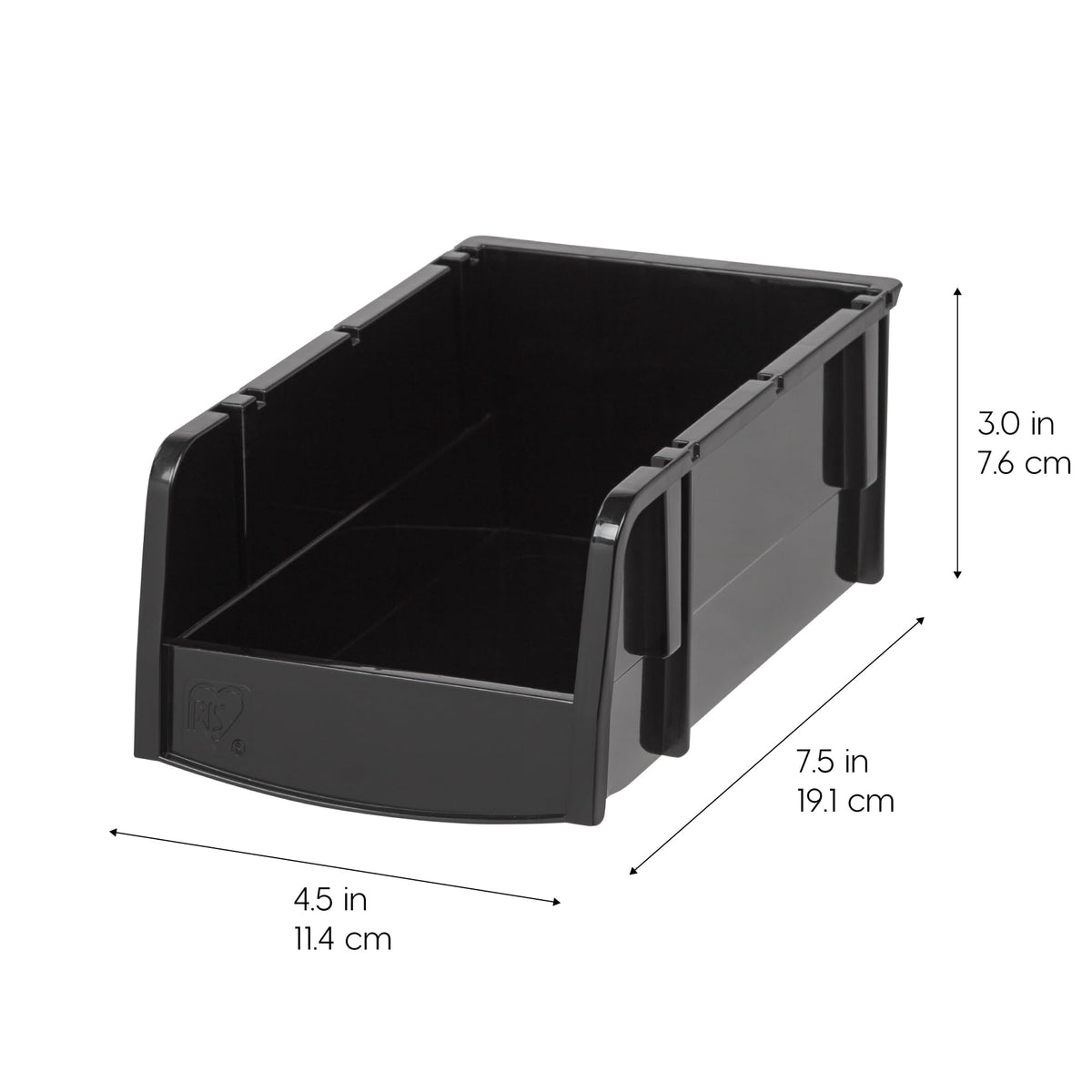 12-Pack, Small Stackable Storage Bins, Black