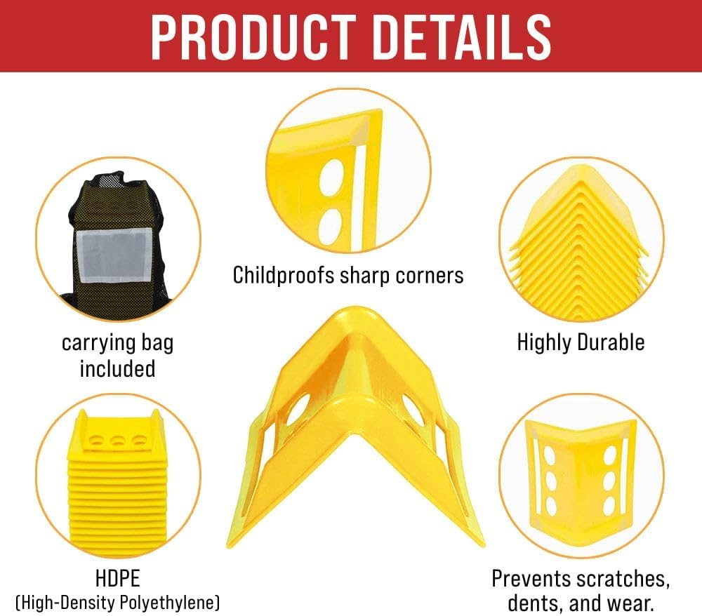 20 Pack 4" Edge Protectors for Flatbed Trucks with Carrying Case - Ratchet Strap Corner Protectors Fits 2" 3" & 4"