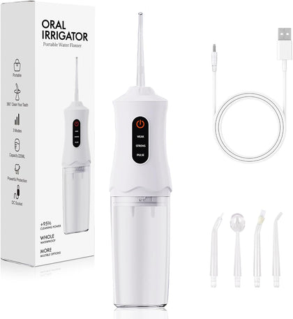 Water Dental Flosser Cordless for Teeth Cleaning and Flossing Portable Electric Water Floss Irrigator Oral Water