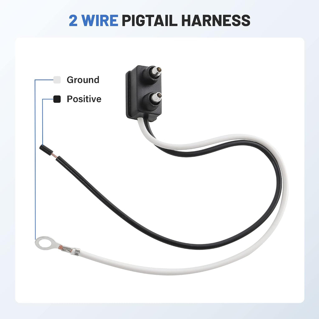 10PCS Trailer Light 2 Wire Pigtail Harness 10" Long, 2 Pin Trailer Light Connector Fits with 2" and 2.5" Side