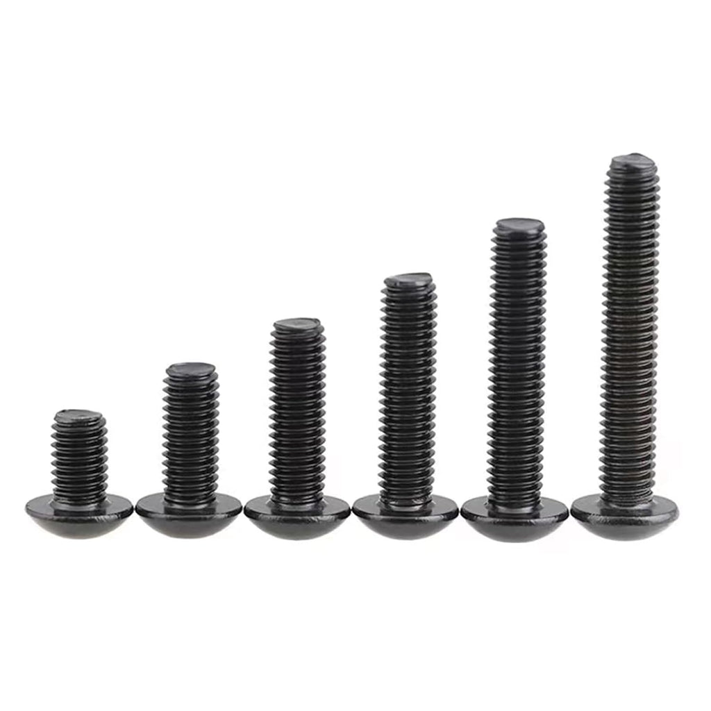 M12-1.75 x 30mm Button Head Socket Cap Screws, 10.9 Grade Alloy Steel, Allen Socket Drive, Black Oxide Finish, Full Thread Quantity 10
