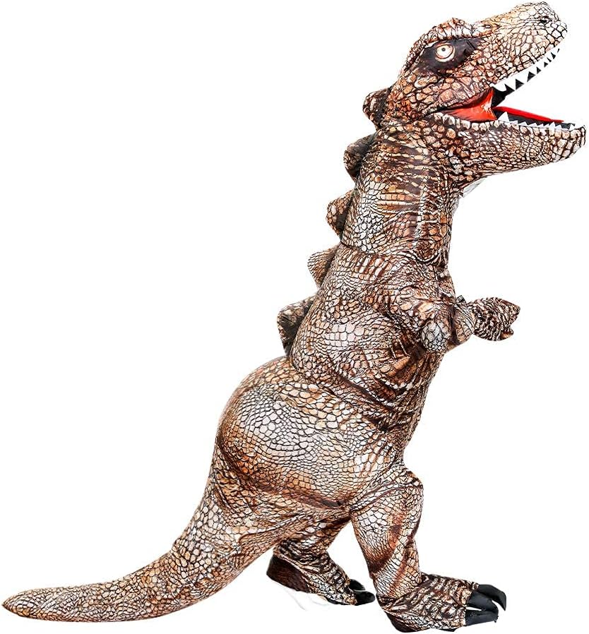 Dinosaur Costume Adult Inflatable Raptor Onesies Blow Up T-rex Dino Full Body Funny Halloween Costume for Men Women