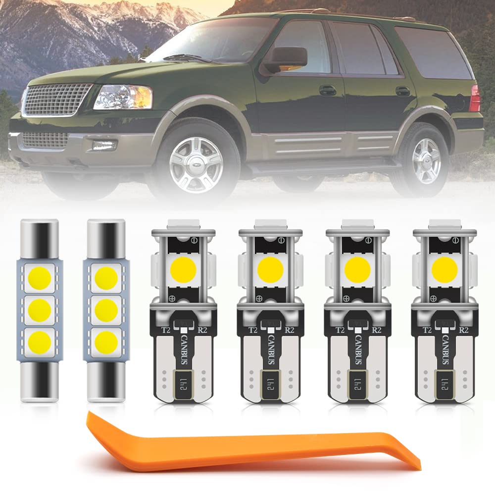 12Pcs White LED Interior Light Bulbs Kit for Fo'rd Expedition 1997-2002