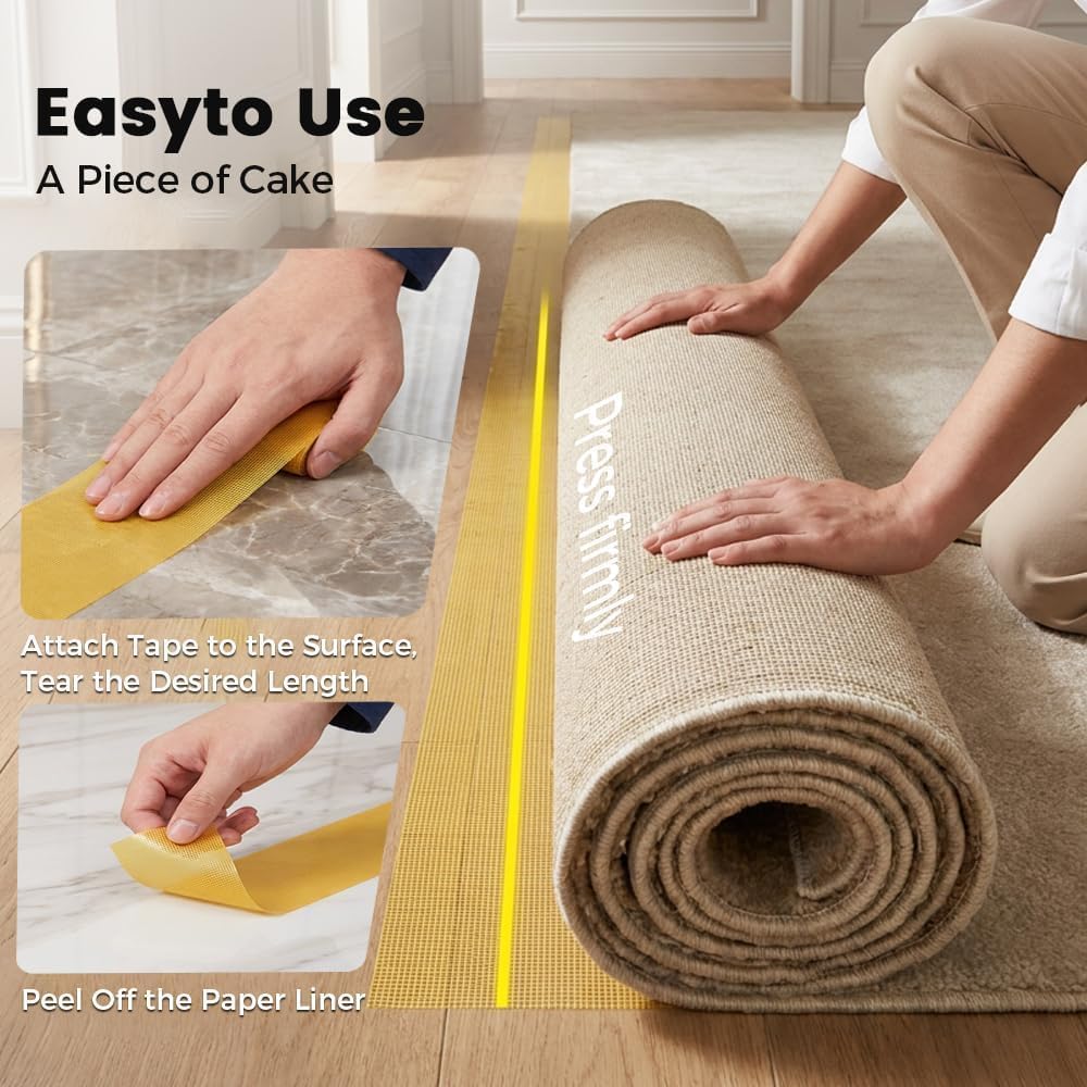 Heavy Duty Double Sided Carpet Tape, Strong Wall Adhesive (1.18In X 33Ft)