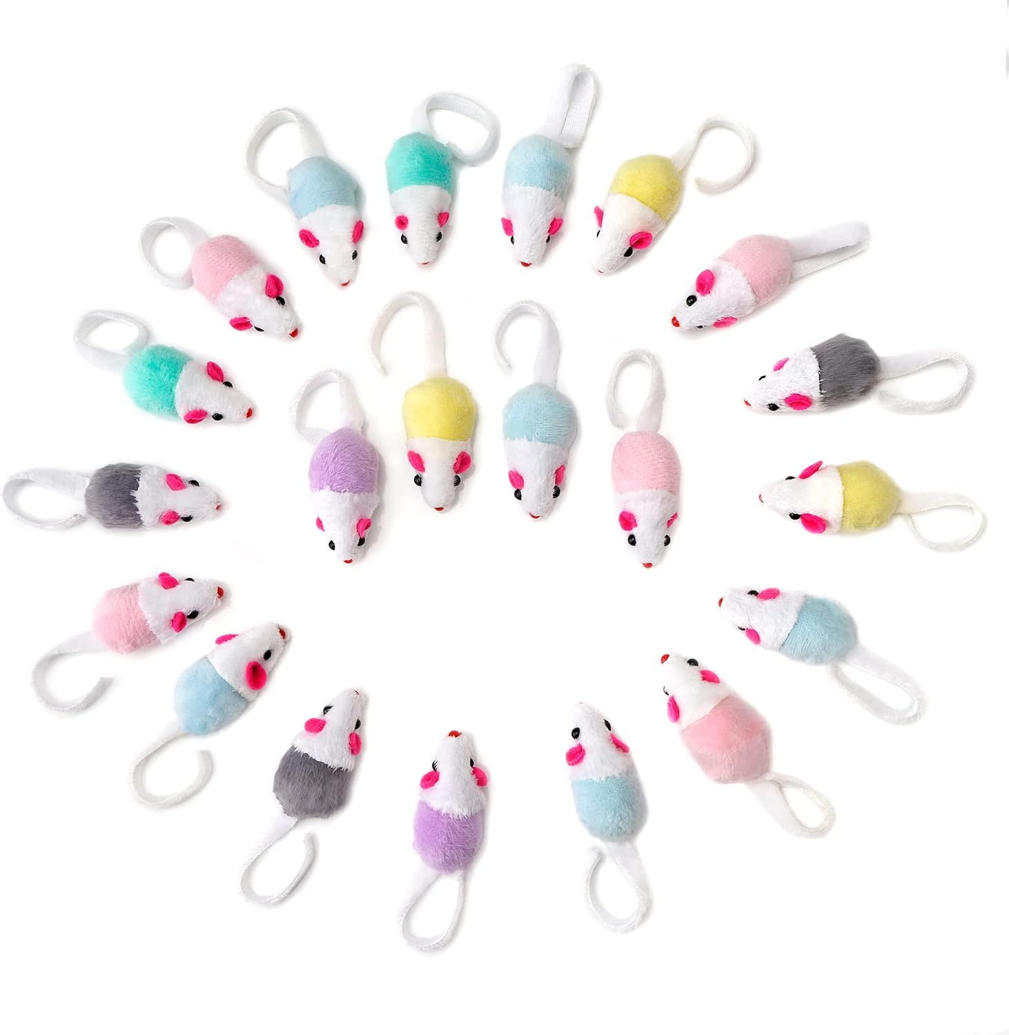 36 Pack 1.8 Inch Small Interactive Cat Toys Mice with Catnip Rattle Sound Mouse for Indoor Cats Kitten Play