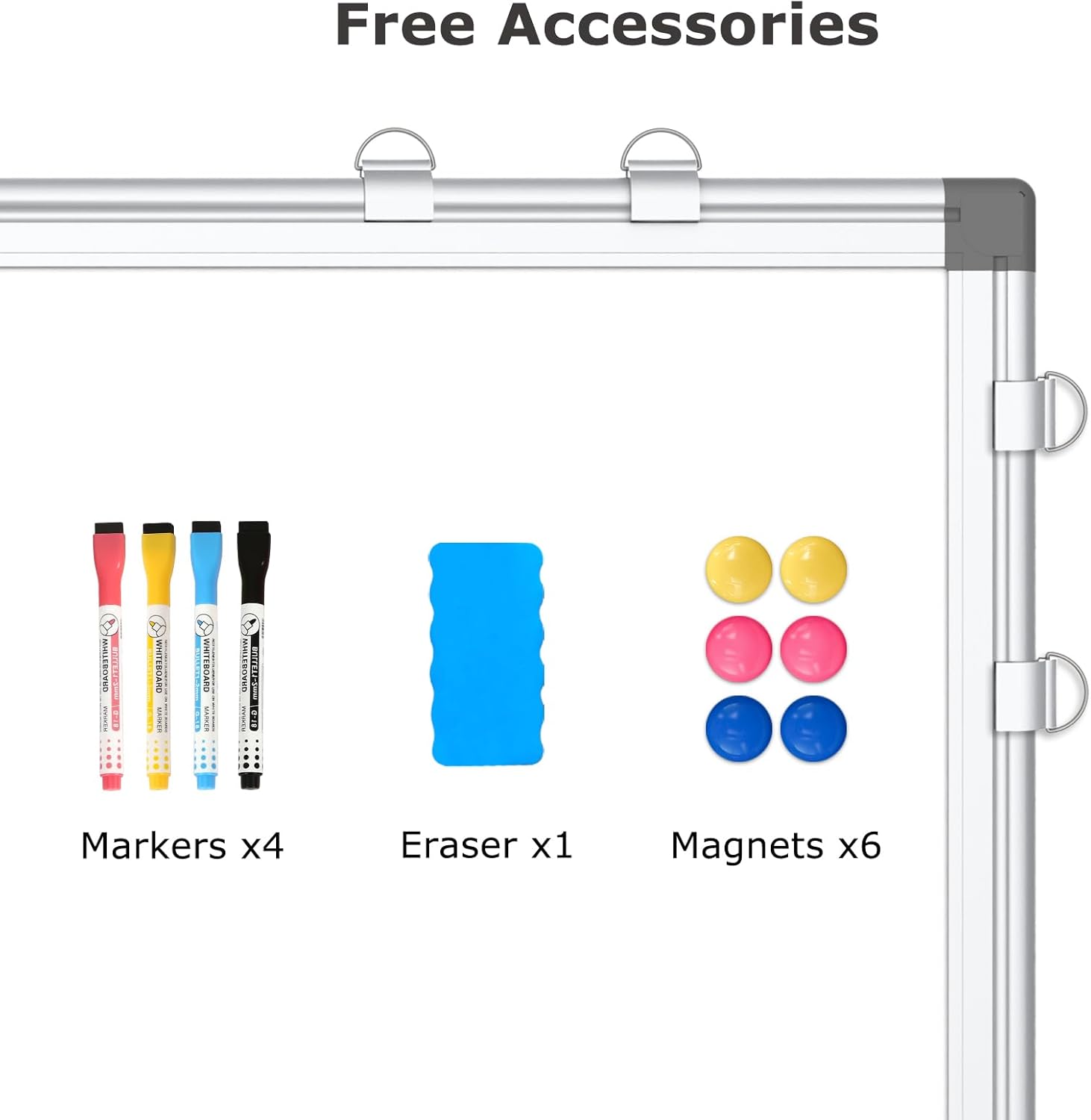 Combination Magnetic Whiteboard & Corkboard, 24"x18" Combo for School, Office & Home, Dry Erase Board with Removable