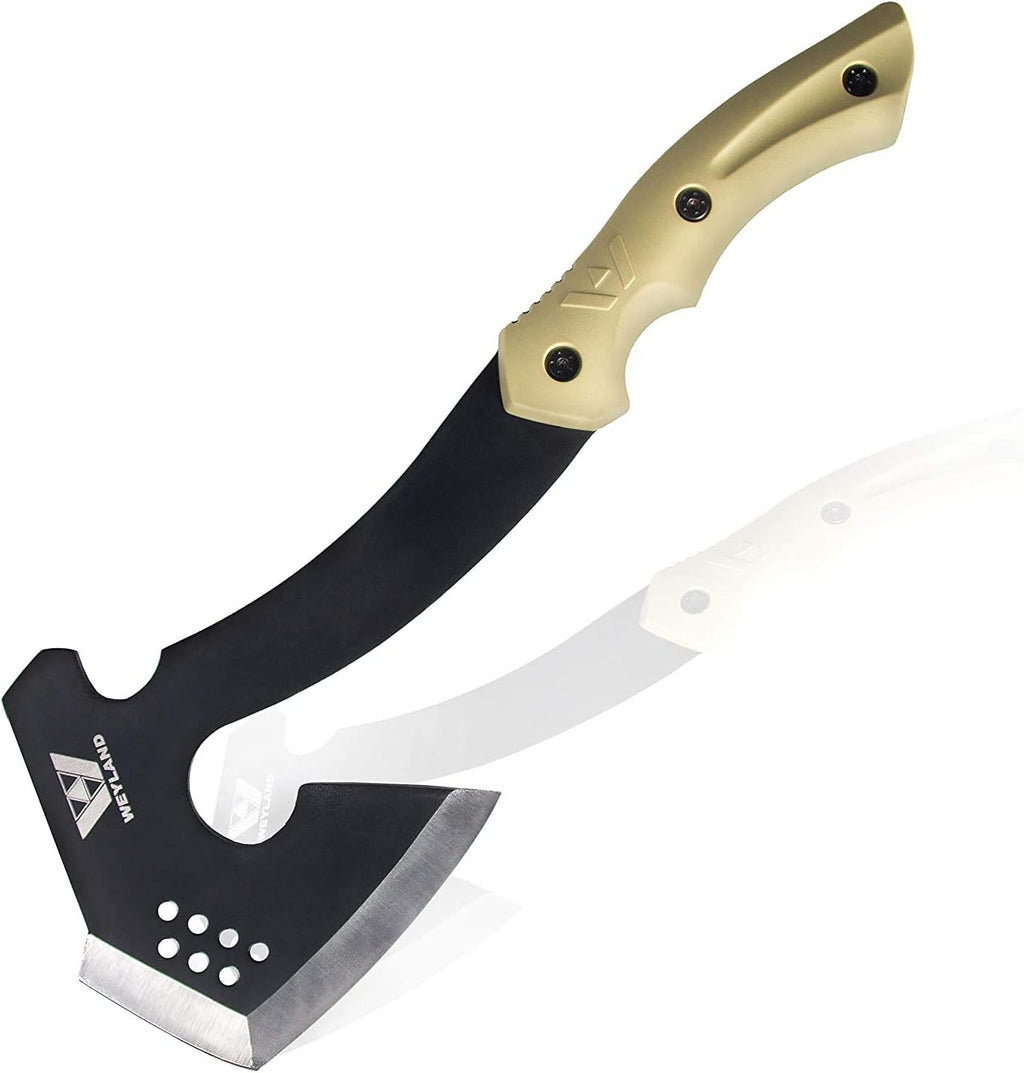 Bushcraft Hatchet - Full Tang Camping Axe with MOLLE Sheath | Split Kindling • Process Firewood • Shelter Building •