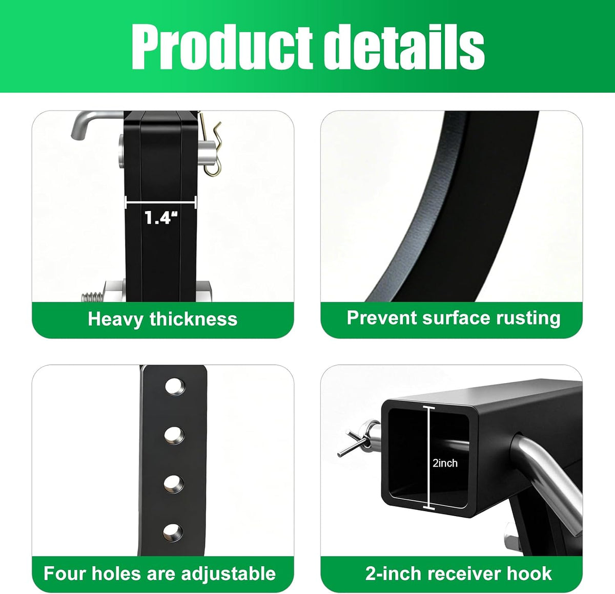2 Inch Receiver Hitch Mounted 3-Point Trencher Plow, 16 Inch Adjustable Trenching Shank, Heavy Duty Thickened Lawn