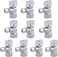 (10-Packs) Angle Stop Valve 1/2-in FIP x 3/8-in Comp, Quarter Turn Water Shut-off Ball Valve