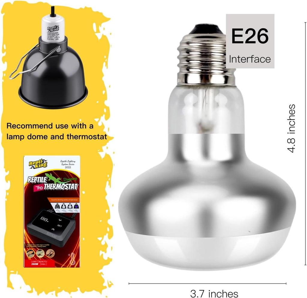 Basking Light for Reptiles, 2-Pack 100W Upgraded Intense Basking Spot, Reptile Heat Bulb Light, UVA Heat Lamp Bulbs