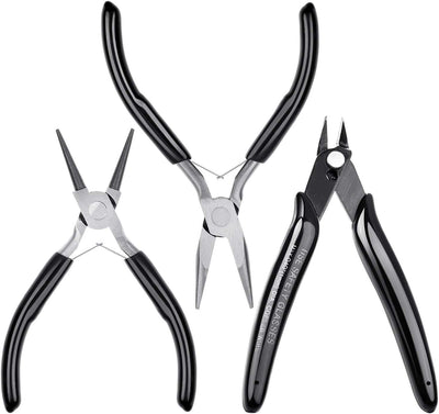 Jewelry Pliers, Cridoz Beading Pliers Set with Needle Nose Pliers, Round Nose Plier and Wire Cutter for Jewelry