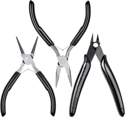 Jewelry Pliers, Cridoz Beading Pliers Set with Needle Nose Pliers, Round Nose Plier and Wire Cutter for Jewelry