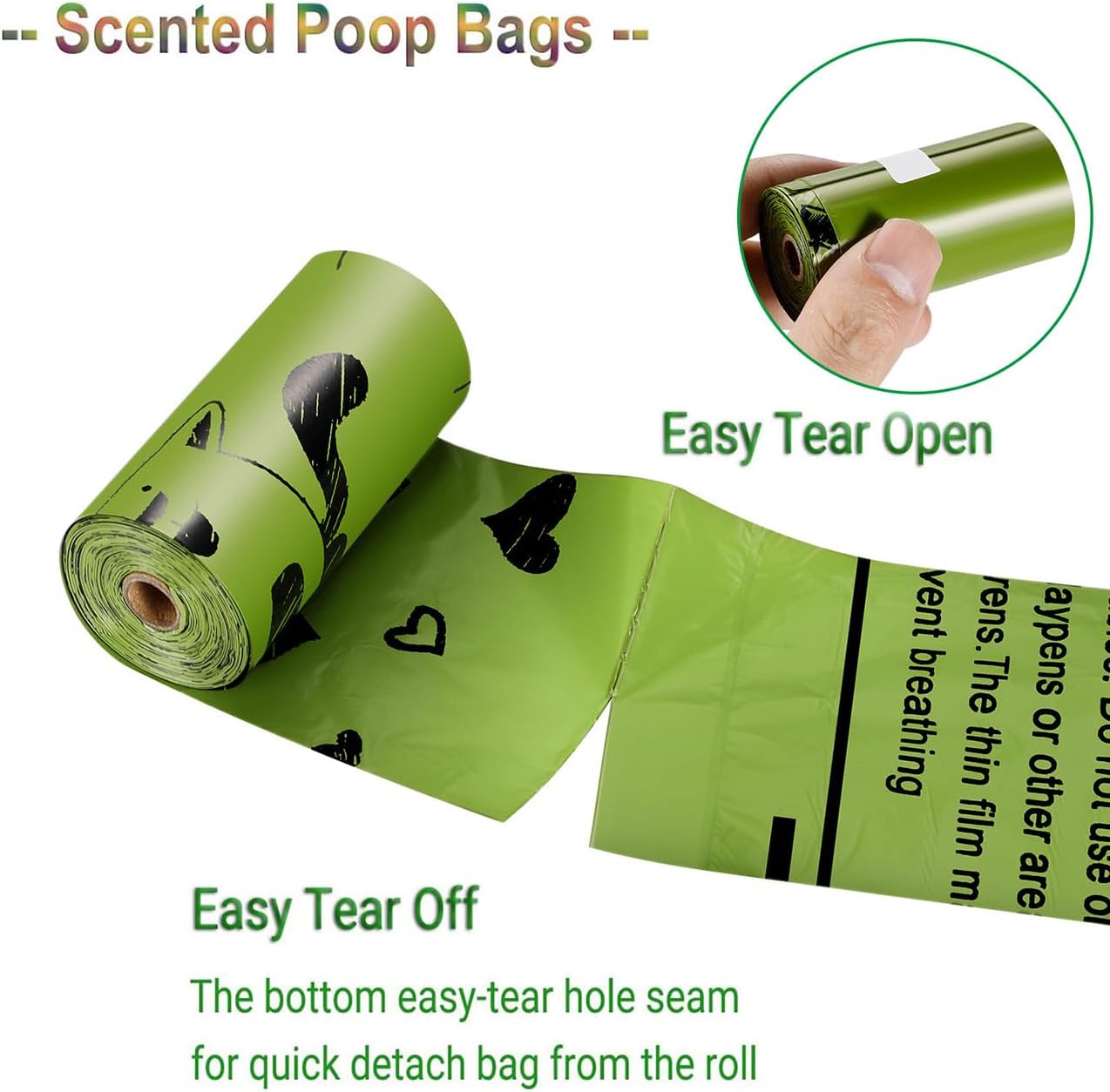 Dog Poop Bag Biodegradable - 540 Count Dog Waste Bags with Dispenser, Extra Thick Strong Leak Proof Poop Bags for