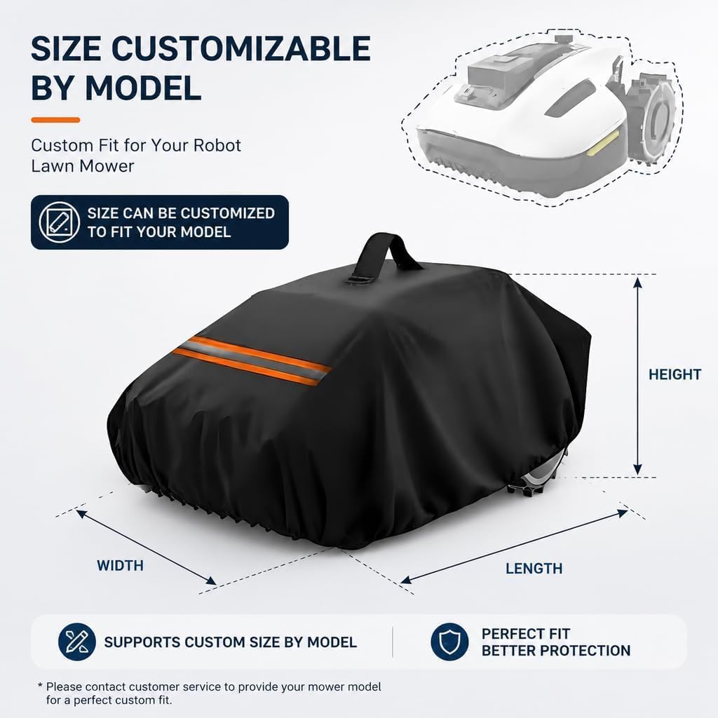 Robotic Lawn Mower Cover Compatible with Eufy TrueVision E15 2025-present, 600D Water Resistant Outdoor Protection
