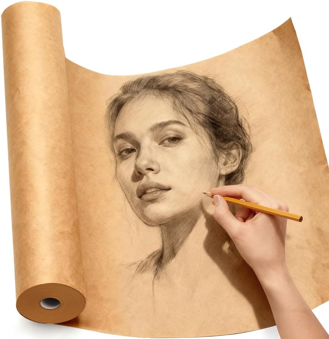 PerkHomy Craft Paper Roll 15" x 1200" (100') Kraft Paper for Gift Wrapping Moving Art Floor Covering Packing Painting