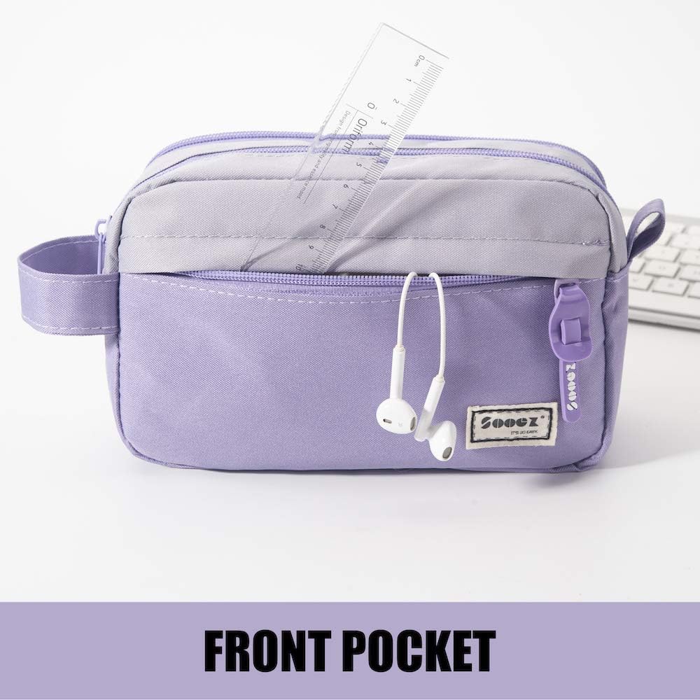 High Capacity Pencil Case, Big Pencil Bag Pouch Box Organizer Pen Case, Portable Journaling Supplies with Easy Grip