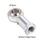 uxcell PHS16 Spherical Rod End Bearing 16mm Bore Self-Lubricated Joint Bearing M16x2.0 Right Hand Female Thread Connector