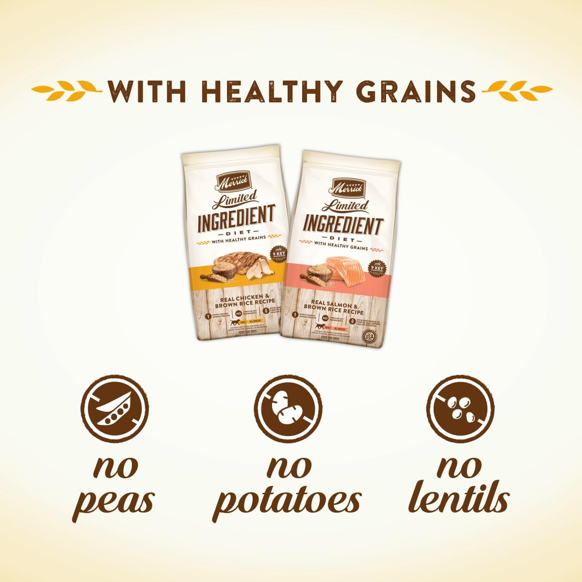 Limited Ingredient Diet Grain Free Dry Dog Food, Premium and Healthy Kibble, Salmon and Sweet Potato - 4.0 lb. Bag