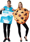Couple Costume Halloween Food Cookies and Milk Carton Box Adult Men Women