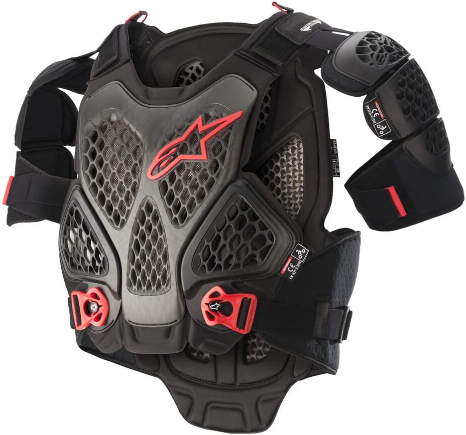 A-6 Chest Protector, Advanced Off-Road Body Armor, CE-Certified, M/L, Black/Anthracite/Red