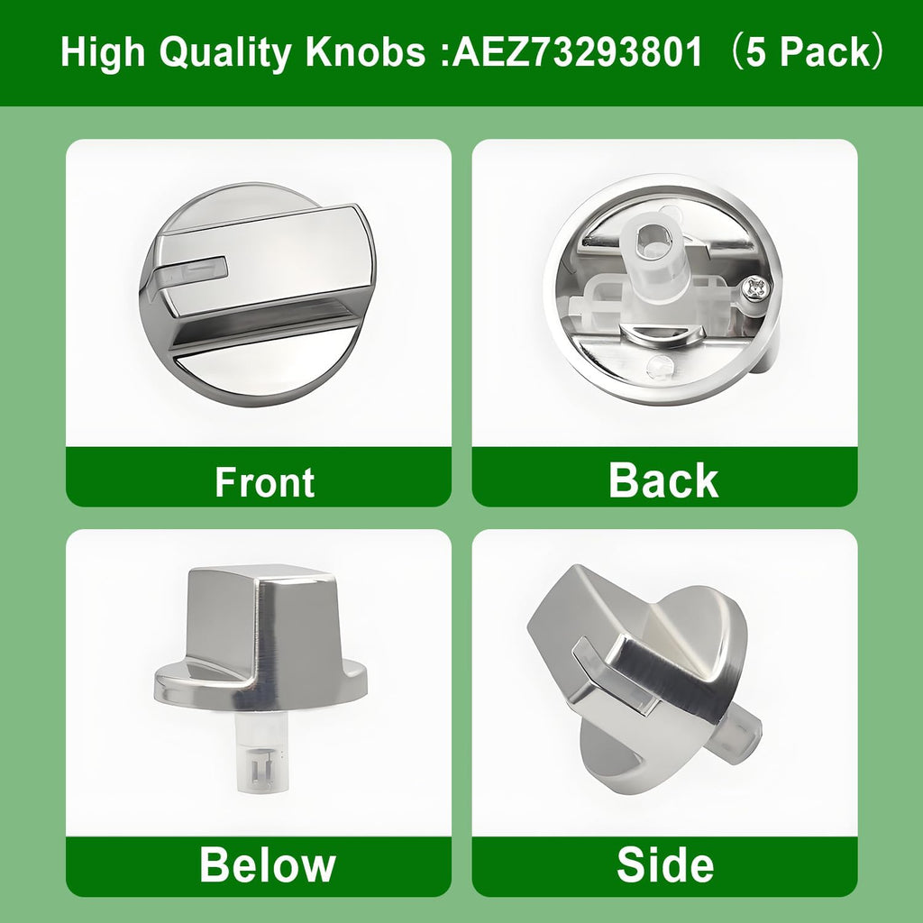 5Pack AEZ73293801 Burner Control Knob Compatible with LG Gas Range