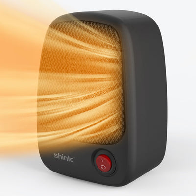 500W Mini PTC Ceramic Space Heater, Warm Gift for Christmas, Black