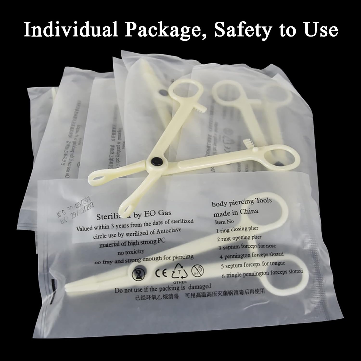 Piercing Clamps - Autdor 10Pcs Piercing Forceps Rounded Slotted Disposable Piercing Clamps Septum Forceps for Lip