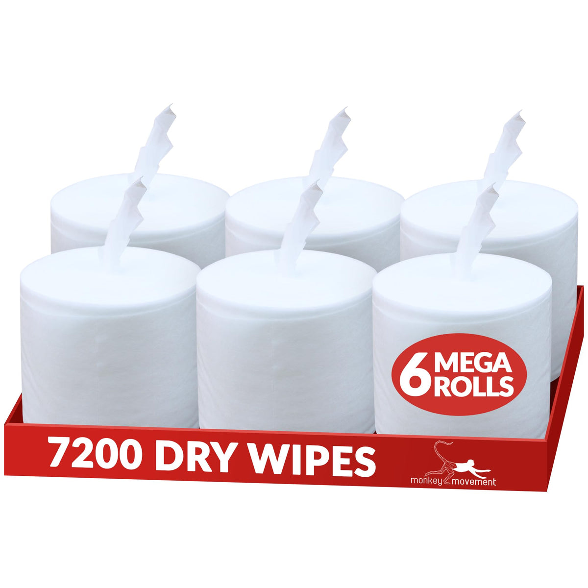 Dry Wipes Refill Set: 7200 Wipes (7" x 6"): Make Your Own Wet Wipes Using Your Preferred Cleaning Solution: 6 Refill