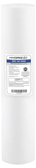 Hydronix SDC-45-2050 Whole House or Commercial NSF Polypropylene Sediment Water Filter Cartridge 4.5" x 20" - 50 micron
