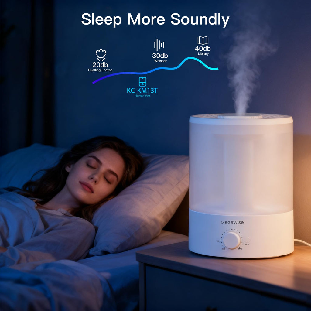 2 pack 3.5L Ultrasonic Cool Mist Humidifier – Top-Fill, Essential Oil Diffuser, Quiet Operation, Night Light, Auto