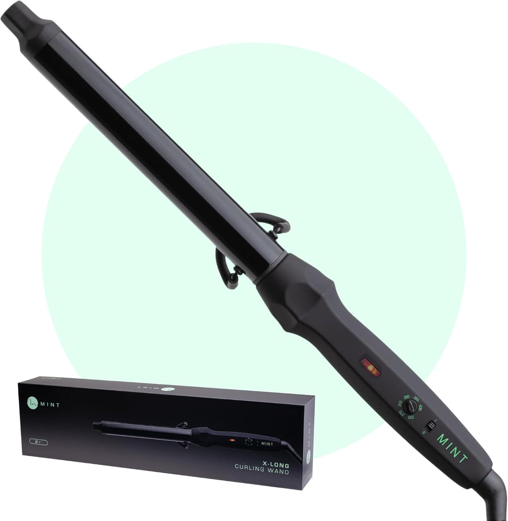Pro X-Long 1 Inch Clamp-Free Ceramic Curling Wand for Long Hair | Extra-long tourmaline ceramic barrel creates