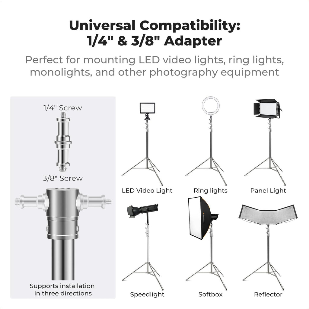 Stainless Steel Light Stand 9.2ft/2.8m Heavy Duty, 2-Pack