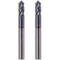 2Pcs 1/4" 4 Flute 90 Degree Solid Carbide Drill Mill - AlTiN Coated
