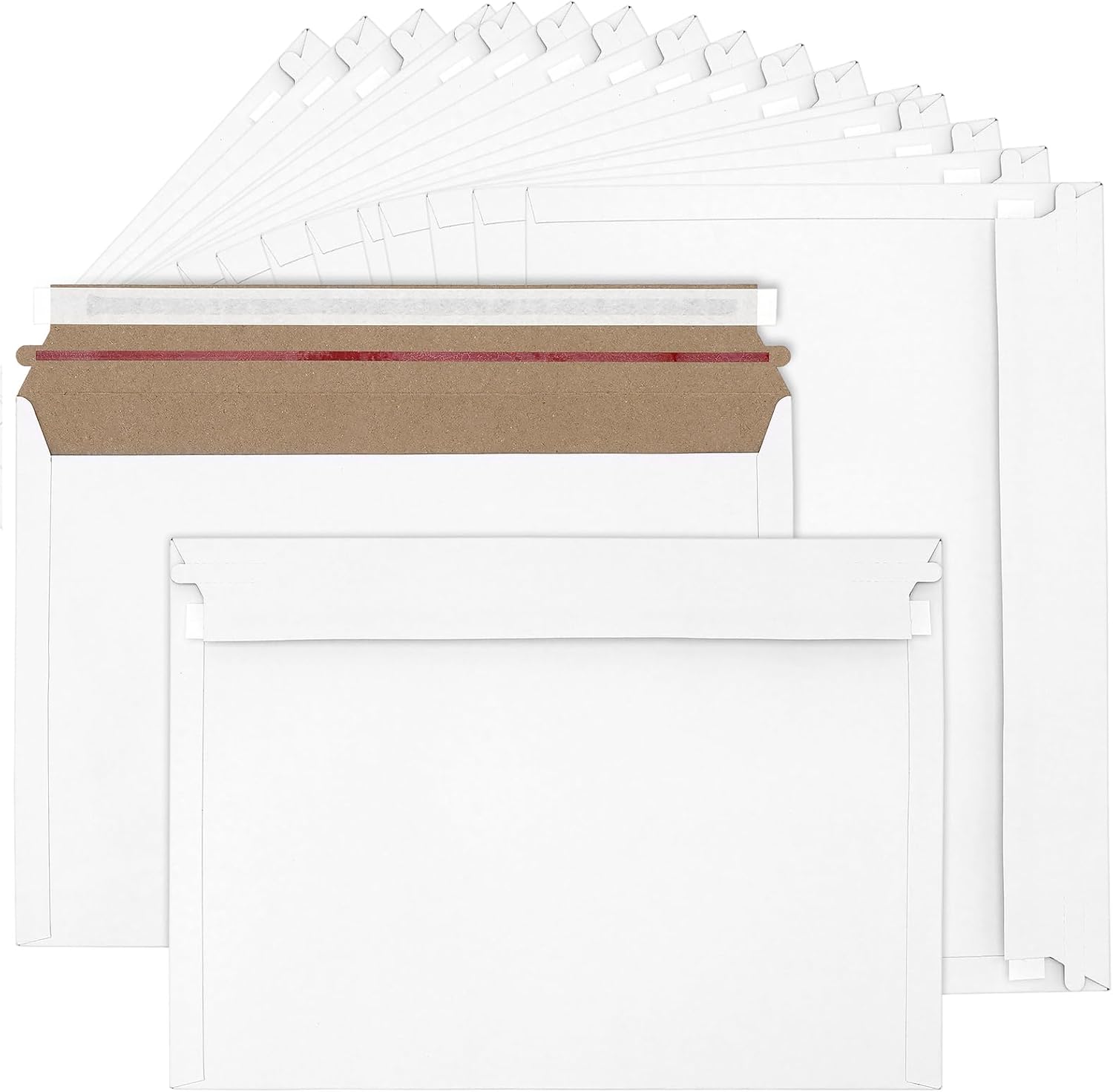 150 PCS 9 x 12 Inches White Cardboard Rigid Mailers, Self Seal Photo Document Mailers,Rigid Paperboard Envelopes for