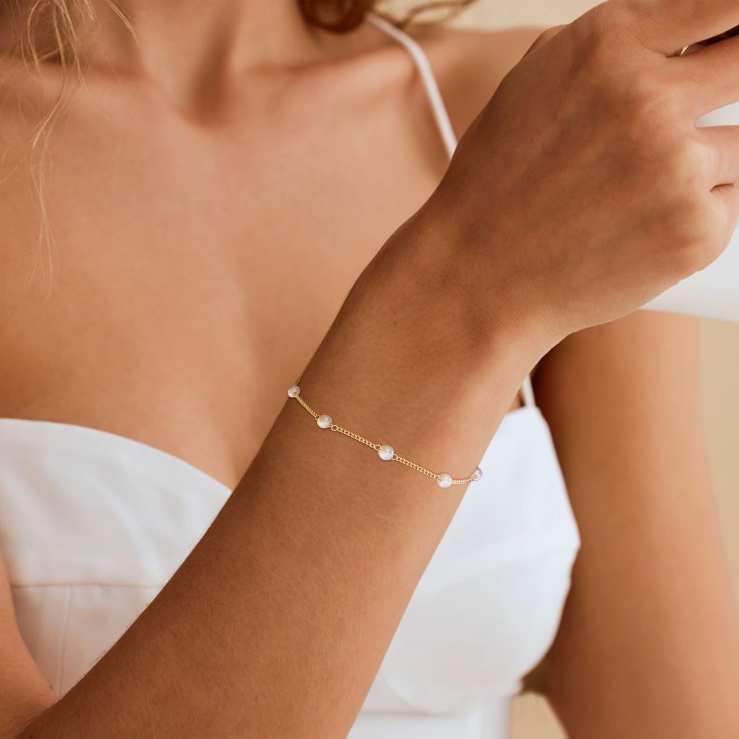 Gold Jewelry Set for Women, Dainty Layered 14K Gold/Silver Pearl Choker Necklaces and Earring Set Pearl Earrings