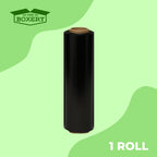 18" x 1500' Stretch Wrap – 75 Gauge Black Blown Film – 1 Roll – Opaque Heavy-Duty Pallet Wrap for Concealed & Secure