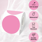 3 Inch Round Thermal Label Printer Stickers, Self-Adhesive Direct Thermal Labels Stickers, Waterproof/Perforation