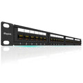 Rapink Patch Panel 24 Port Cat6 10G Support, Network Panel UTP 19-Inch, Wallmount or Rackmount 1U Ethernet Patch Panel Punch Down Block for Cat6, Cat5e, Cat5 Cabling