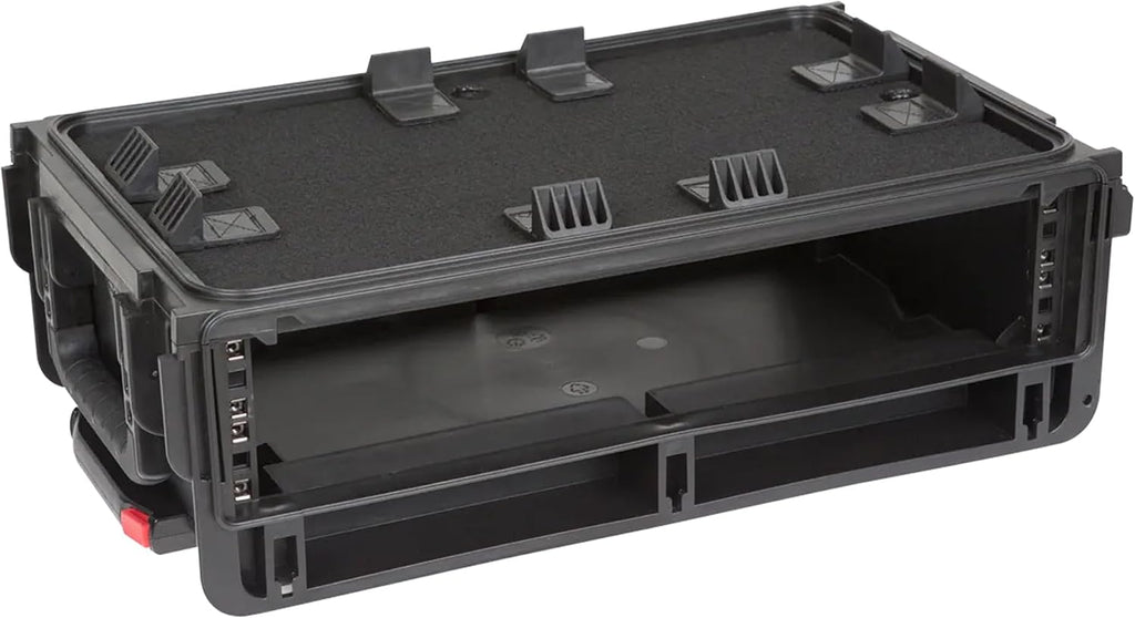 Studio Flyer Rack Case - 2U Waterproof Carry-on with Laptop Surface, Molded Rack Rails, Rubber Cleats and Quiet