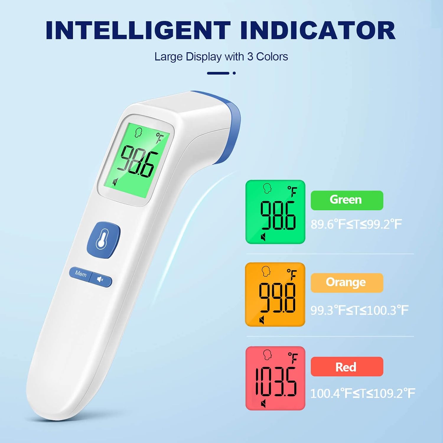 Thermometer for Adults and Kids, Digital Forehead Thermometer with Fever Alarm, Silent Mode & 35-Set Memory, Object 2
