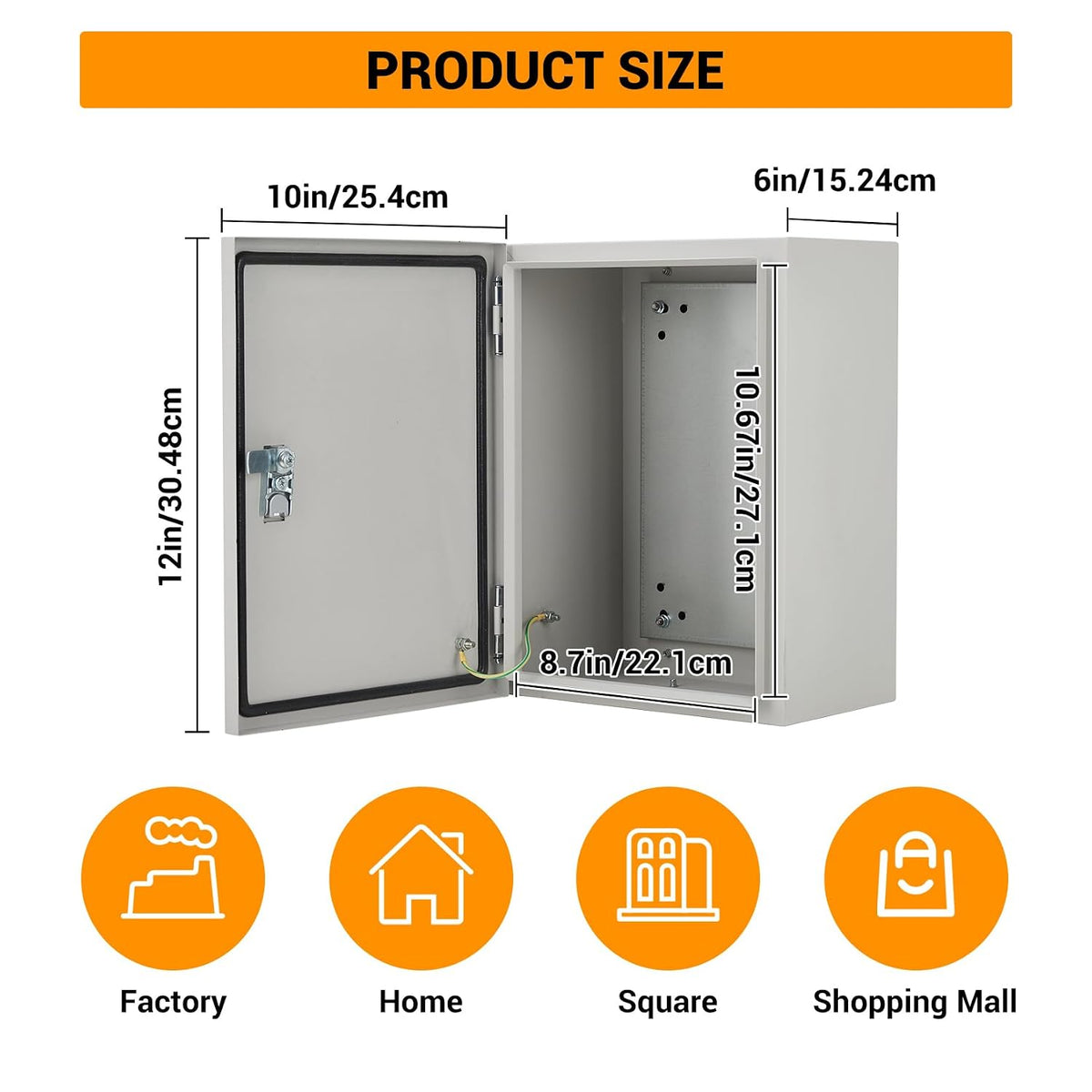 12 x 10 x 6-Inch NEMA 4X IP67 Steel Junction Box