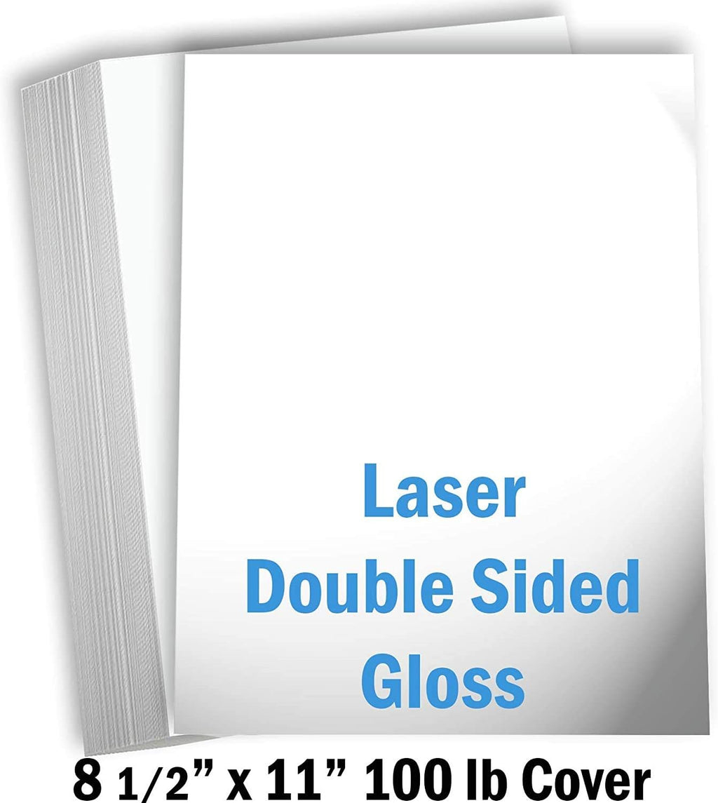 White 80lb Cover Heavy 8.5x11 Glossy Cardstock for Photos (50PK)