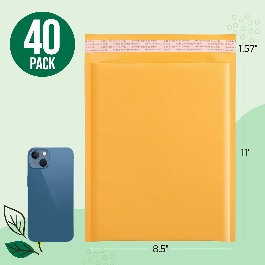 Kraft Bubble Mailers 8.5x12 Inch 40 Pack Padded Envelopes #2