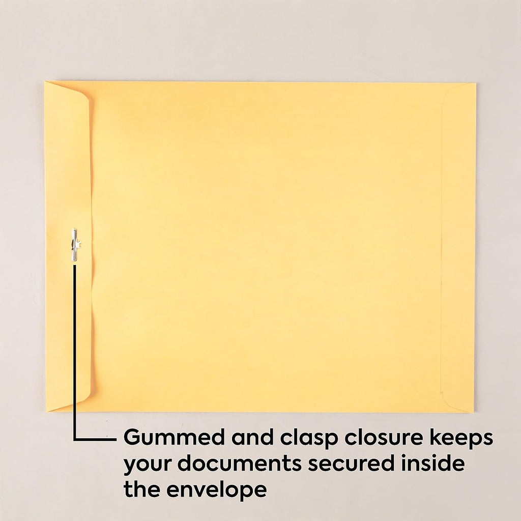 10x13 Kraft Clasp Envelopes, Brown, Heavyweight, 100/Pack