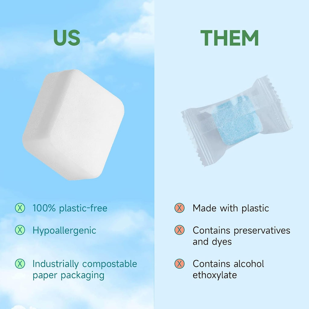 100% Plastic-Free Dishwasher Tablets, Free & Clear, 32 Count