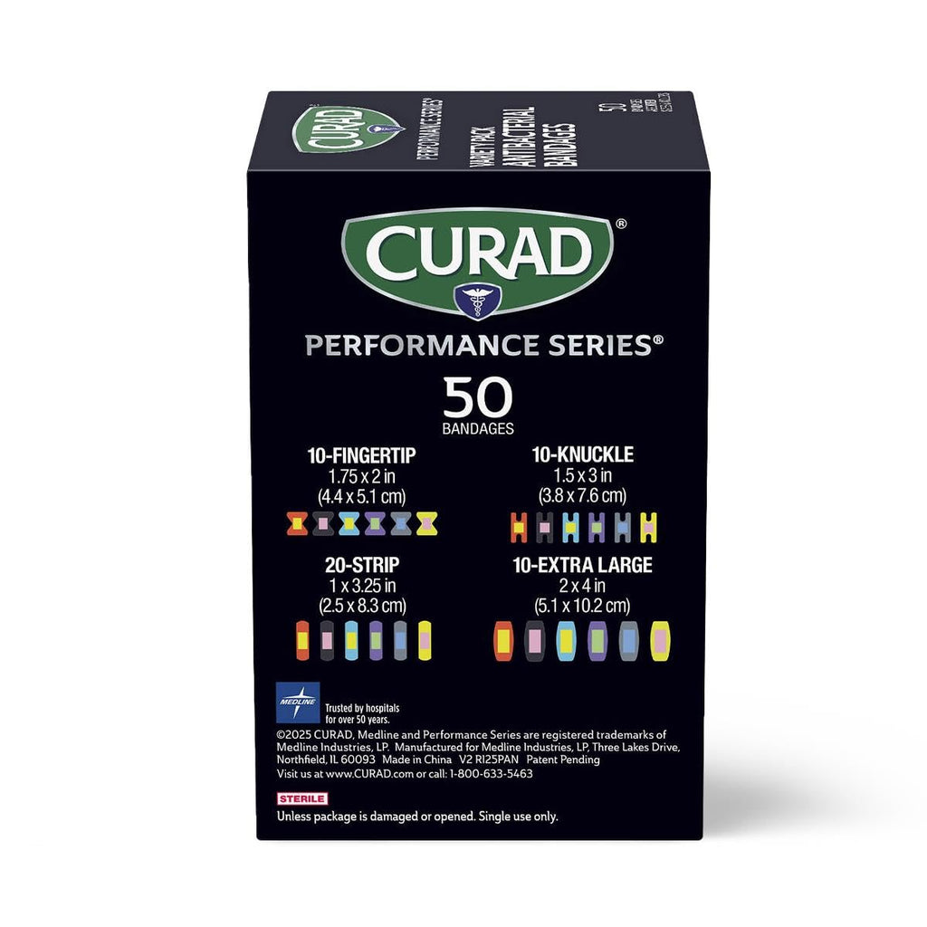 Performance Series IRONMAN Antibacterial Bandages, Extreme Hold Adhesive Technology, Finger & Knuckle Bandages