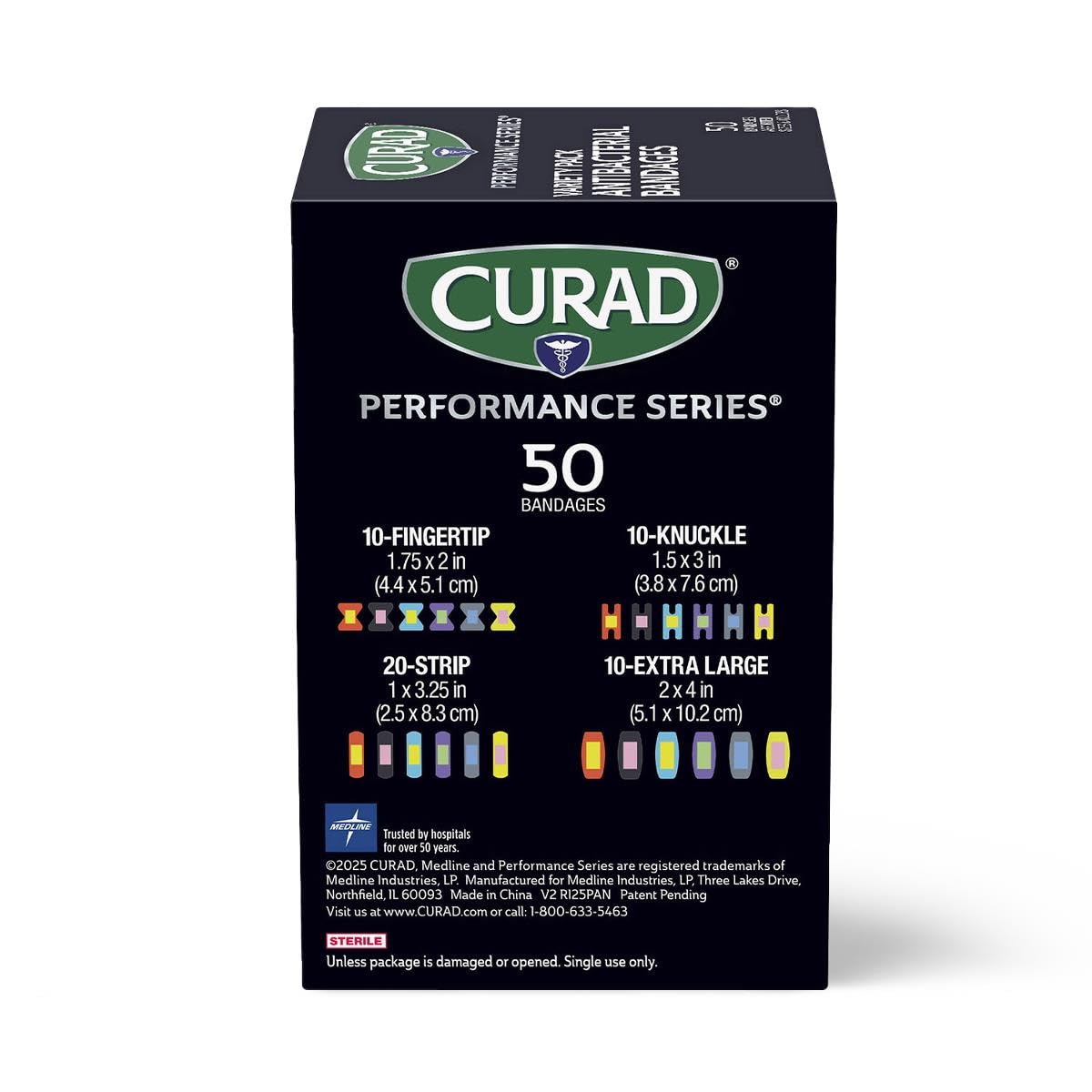 Performance Series IRONMAN Antibacterial Bandages, Extreme Hold Adhesive Technology, Finger & Knuckle Bandages