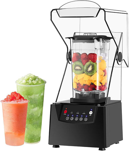 Professional Commercial Blender With Shield Quiet Sound Enclosure 2200W Industries Strong and Quiet