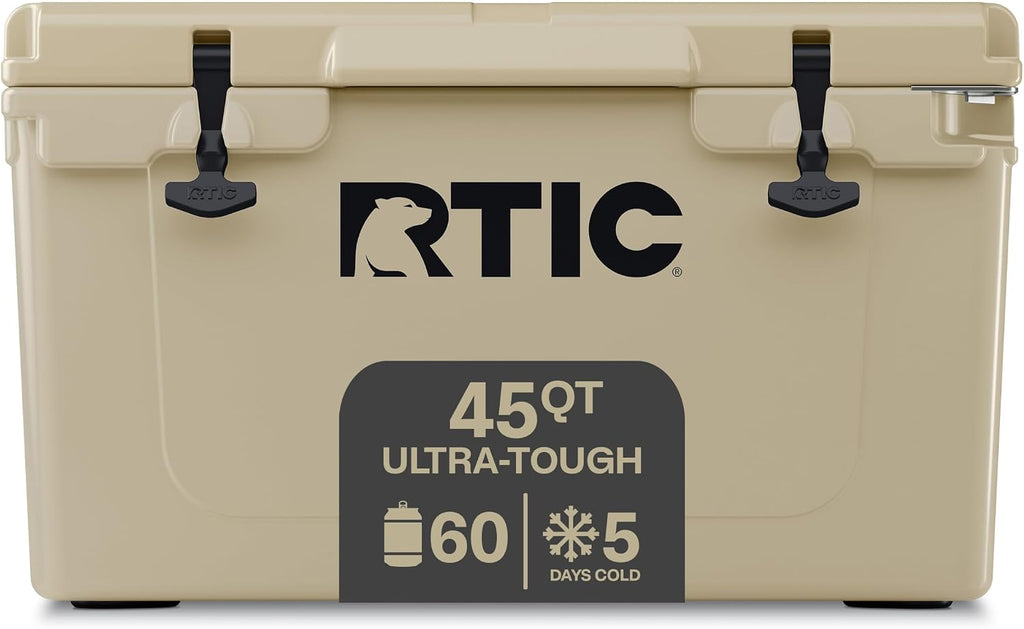 45 QT Ultra-Tough Hard Cooler | Portable Hard Ice Chest Box for Beach, Drinks, Camping, Picnic, Fishing, Boat and