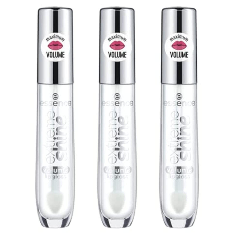 essence Extreme Shine Volume Lip Gloss, 01 Crystal Clear (Pack of 3)